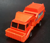 1992 Hot Wheels Recycling Truck Orange Die Cast Plastic Toy Car Vehicle with Moving Dumper