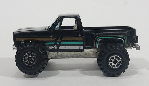 Rare Vintage Yatming 4x4 Chevy Pickup Truck Black No. 1091 Die Cast Toy Car Vehicle