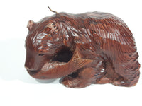 Vintage Detailed Bear Catching Salmon Wax Candle Sculpture Never Used - Treasure Valley Antiques & Collectibles