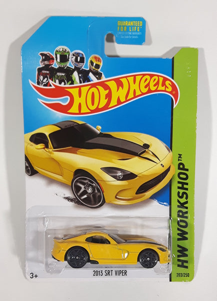 2014 Hot Wheels HW Workshop 2013 SRT Viper Yellow Die Cast Toy Super Car Vehicle - New in Package Sealed - Treasure Valley Antiques & Collectibles
