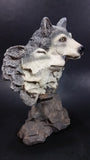 Wolves Heads Wolf Couple Cuddling 8" Tall Decorative Resin Sculpture - Treasure Valley Antiques & Collectibles