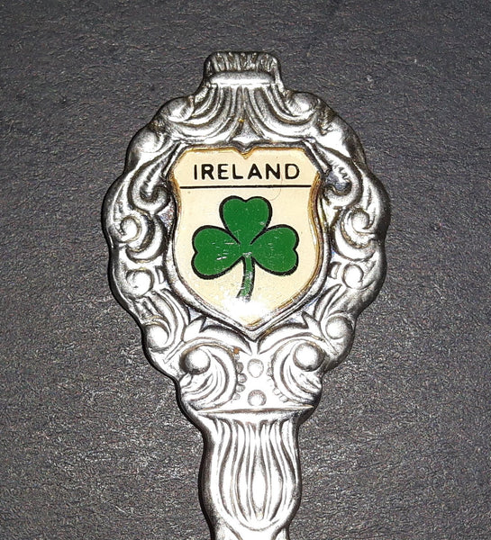 Vintage Irish Shamrock Enamel Emblem Spoon - Treasure Valley Antiques & Collectibles