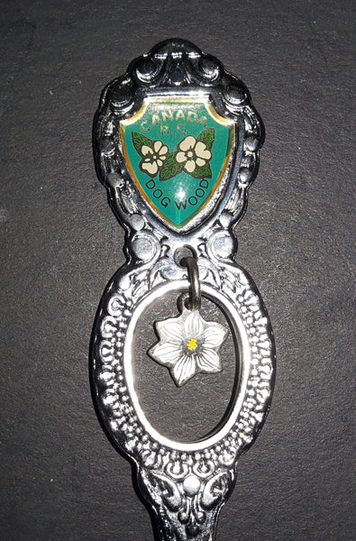Vintage B.C. Canada Dogwood Flower Charm Collectible Spoon - Treasure Valley Antiques & Collectibles