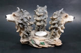 Wolf Wolves Three Headed Decorative Candle Holder Wildlife Collectible - Treasure Valley Antiques & Collectibles