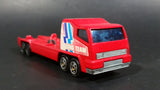 Vintage Majorette Transporteur Semi Truck Rig "Racing Team" Red Die Cast Toy Car Vehicle - Treasure Valley Antiques & Collectibles