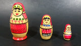 Vintage U.S.S.R Soviet Union Russian Wooden Nesting Dolls Set of 3