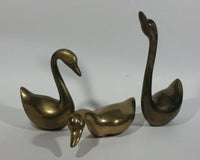 Set of 3 Brass Swan Bird Figurines Decorative Sculptures Made in Korea - Treasure Valley Antiques & Collectibles