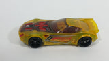 2014 Hot Wheels Race X-Raycers Nerve Hammer Transparent Yellow Die Cast Toy Car Vehicle - Treasure Valley Antiques & Collectibles