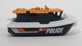 2016 Matchbox MBX Heroic Rescue Bay Brigade Black, White, Orange Boat Die Cast Toy Watercraft Police Vehicle - Treasure Valley Antiques & Collectibles