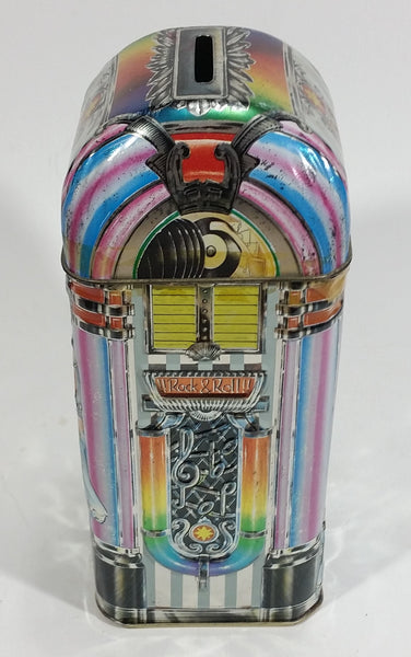 Collectible Churchill's of England Jukebox 2000 Money Bank Rock & Roll Tin Container