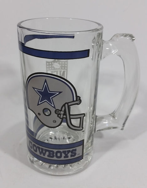 Dallas Cowboys NFL Football Team 5 1/2" Tall Clear Glass Beer Mug Sports Collectible - Treasure Valley Antiques & Collectibles
