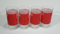Set of 4 Collectible Coca-Cola Classic Formula Coke Cola Soda Pop Red 6" Tall Glass Cups