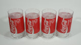 Set of 4 Collectible Coca-Cola Classic Formula Coke Cola Soda Pop Red 6" Tall Glass Cups - Treasure Valley Antiques & Collectibles