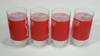 Set of 4 Collectible Coca-Cola Classic Formula Coke Cola Soda Pop Red 6" Tall Glass Cups - Treasure Valley Antiques & Collectibles