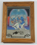 Vintage Buffalo Bills NFL Football Team 11" x 14" Wood Framed Mirror Sports Collectible