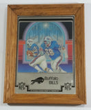 Vintage Buffalo Bills NFL Football Team 11" x 14" Wood Framed Mirror Sports Collectible
