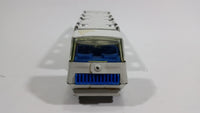 Vintage Tonka Semi Tractor Trailer Truck Auto Hauler Transport Rig White and Blue Pressed Steel Toy Car Vehicle