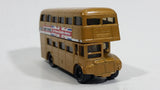 2008 Matchbox City Action Double Decker Bus Gold Die Cast Toy Car Public Transit Vehicle - Treasure Valley Antiques & Collectibles