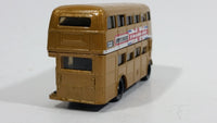 2008 Matchbox City Action Double Decker Bus Gold Die Cast Toy Car Public Transit Vehicle - Treasure Valley Antiques & Collectibles
