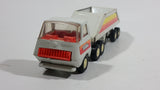Vintage Tonka Semi Tractor Trailer Truck Gravel Hauler with Bottom Dumper Transport Rig White and Orange Pressed Steel Toy Car Vehicle
