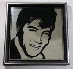 Vintage Elvis Presley Etched Black 13" x 13" Framed Mirror Blues Rock & Roll Collectible The King - Treasure Valley Antiques & Collectibles