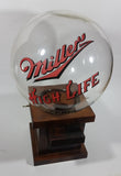 Vintage Miller High Life Beer Glass Globe Wooden Based Peanut Nut Dispenser Bar Collectible - Treasure Valley Antiques & Collectibles