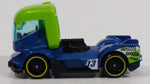 2017 Hot Wheels Legends of Speed Rig Heat Blue Lime Green Racing Truck Die Cast Toy Car Vehicle