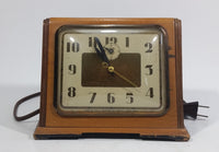 Antique Art Deco E. Ingraham Co. Bristol, Conn. Electric Plug-In Wooden Cased Alarm Clock Working - Treasure Valley Antiques & Collectibles