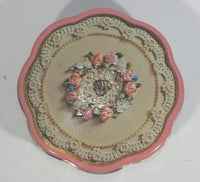 Vintage 1981 Avon Valentine's Day Pink Floral Flower Decor Sweets Chocolates Metal Tin Container