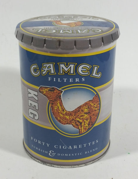 Vintage Camel Filters Forty Cigarettes Turkish & Domestic Blend Keg Shape Tin Metal Canister Smoking Collectible