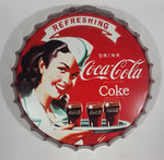 Refreshing Drink Coca-Cola Classic Coke 16" Bottle Cap Shaped Sign Reg. U.S. Pat. Off. Reproduction - Treasure Valley Antiques & Collectibles