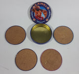 1994 Camel Joe's Smoke Cigarettes Round Set of 4 Coasters in Tin Container - Tobacciana Collectible