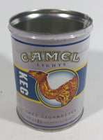 Vintage Camel Lights Forty Cigarettes Turkish & Domestic Blend Keg Shape Tin Metal Canister Smoking Collectible - No Lid