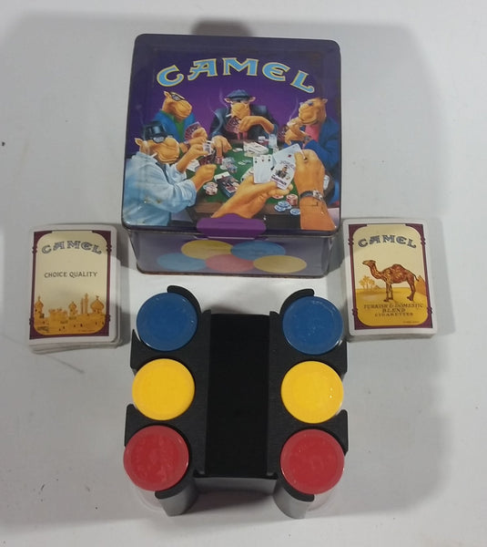 1994 Camel Tobacco Smokes Cigarettes Poker Chip Set In Tin - Smoking Collectible - Treasure Valley Antiques & Collectibles