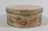 L'effleur Bath and Shower Gel Baby Angels and Floral Decorative Round Metal Tin Container - Treasure Valley Antiques & Collectibles