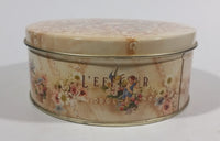 L'effleur Bath and Shower Gel Baby Angels and Floral Decorative Round Metal Tin Container - Treasure Valley Antiques & Collectibles