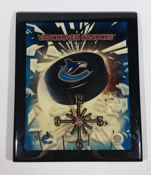 2005 Photo File Vancouver Canucks NHL Ice Hockey Team Black Lacquered Clock Sports Collectible