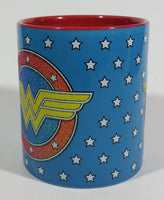 DC Comics Wonder Woman Super Hero Character Blue White Star 14 oz. Ceramic Coffee Mug - Treasure Valley Antiques & Collectibles
