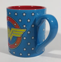 DC Comics Wonder Woman Super Hero Character Blue White Star 14 oz. Ceramic Coffee Mug - Treasure Valley Antiques & Collectibles