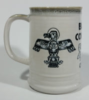 Capilano Vancouver British Columbia Aboriginal Art Dogwood Flower, Fish, Bird Totem Ceramic 5 1/4" Tall Coffee Mug