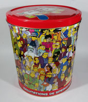 2003 The Simpsons Limited Edition Doritos Nacho Chips Large Round Tin Metal Canister Television Cartoon Collectible