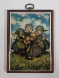 Vintage Hummel Children Kids in a Circle on the Grass with Blue Sky Wooden Hanging Wall Plaque - Treasure Valley Antiques & Collectibles