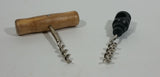 Pair of Wine Corkscrews One Wooden Handle One Plastic Handle - Treasure Valley Antiques & Collectibles
