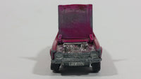 Vintage 1970 Lesney Products Matchbox Superfast Ford Capri Magenta Pink No. 54 Die Cast Toy Car Vehicle with Opening Hood