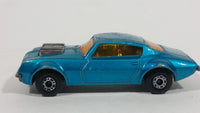 Vintage 1975 Lesney Products Matchbox Superfast Pontiac Firebird No. 4 Teal Blue Aqua Die Cast Toy Car Vehicle - Treasure Valley Antiques & Collectibles