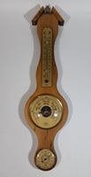 Vintage Fisher Nautical Style Wooden Barometer Weather Station