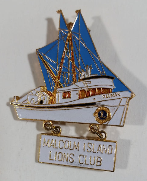 Beautiful Vintage Malcolm Island Lions Club Ship Pin