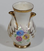 Vintage Best Bone Denton China England Floral Gold Trim Miniature Vase