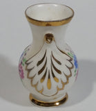 Vintage Best Bone Denton China England Floral Gold Trim Miniature Vase