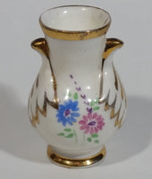 Vintage Best Bone Denton China England Floral Gold Trim Miniature Vase